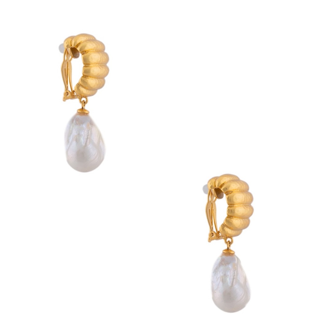 VALERE Pearl Earrings Cip-on NWT - Picture 3 of 4